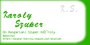 karoly szuper business card